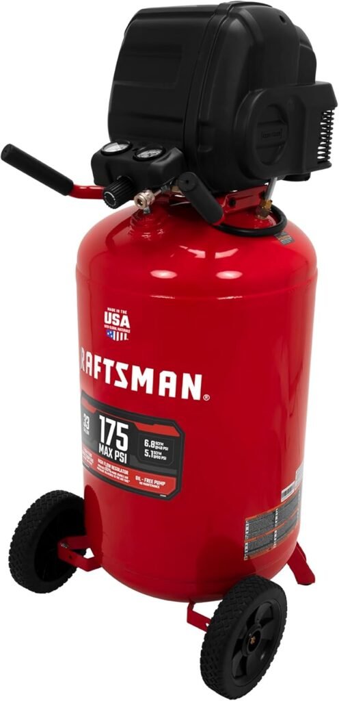 CRAFTSMAN Gallon Air Compressor, Max PSI, Portable Air Compressor, Vertical Air Compressor for Heavy-Duty Use, Ideal for Home Garage and Workshop, Efficient and Reliable Performance