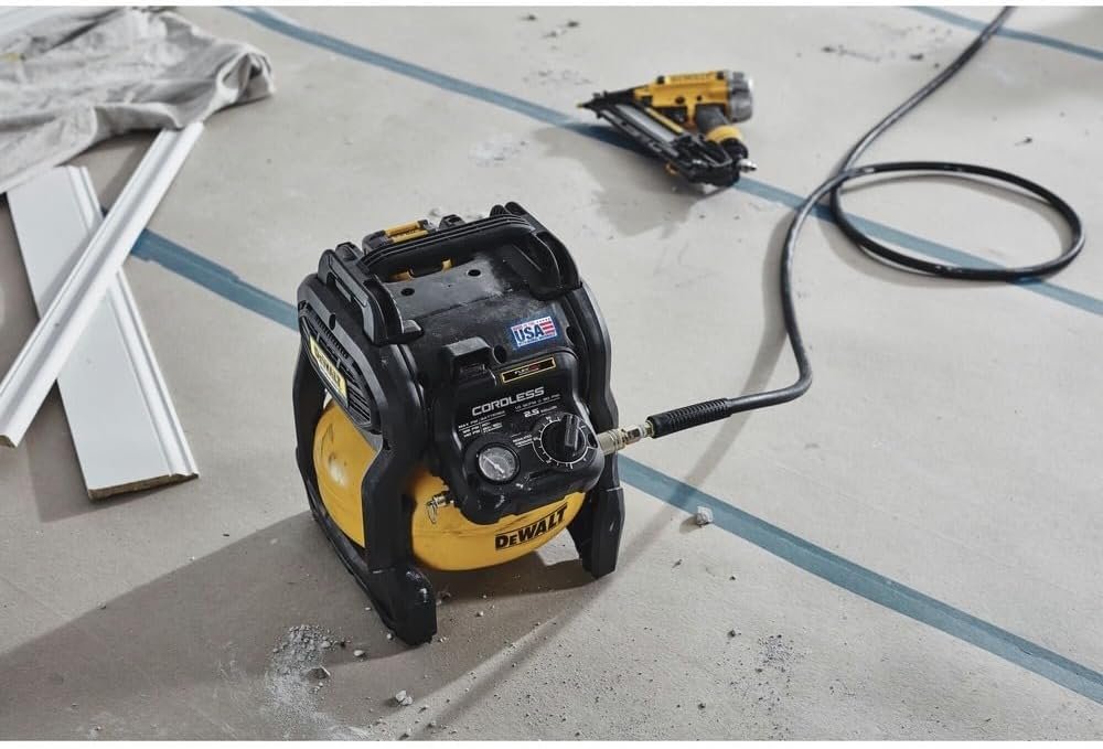 DEWALT 20V MAX* Portable Cordless Air Compressor Kit, 2.5 Gallons, PSI, Brushless with Battery Charger (DCC2520T1)