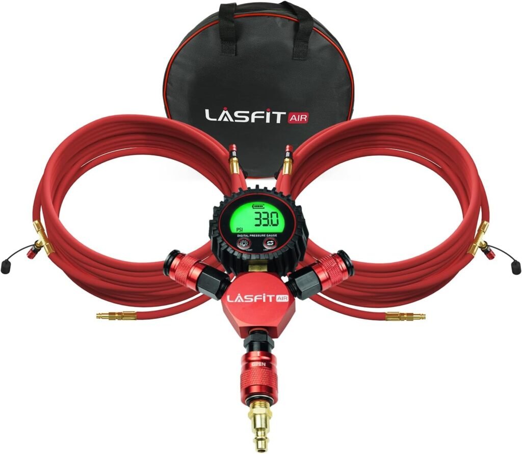 [2026 Upgraded] LASFIT H4 Tire Inflation Deflation System [No Leak  Kink] 200″ Wheelbase Universal Rapid High Flow Off Road Tire Deflator, Tire Air Up Down to Inflate or Deflate at Once