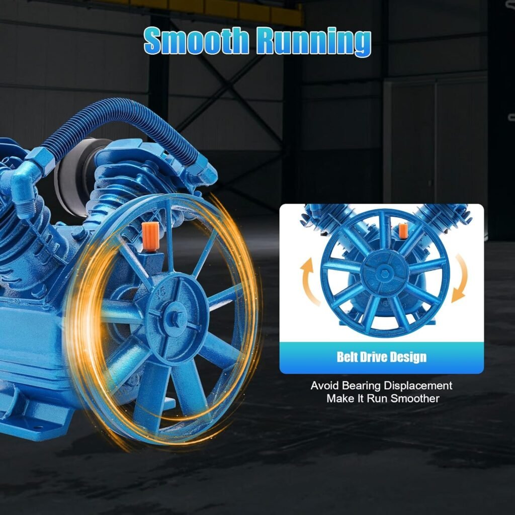 2200W 3HP Air Compressor Pump, High Efficiency 8.8CFM 115PIS Air Compressor Replacement Parts Ultra Quiet Air Compressors Pump for Chemical  Light Industry, Textile, Food Processing