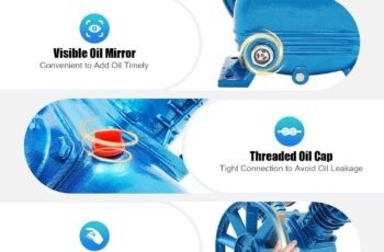 2200W 3HP Air Compressor Pump, High Efficiency 8.8CFM 115PIS Air Compressor Replacement Parts Ultra Quiet Air Compressors Pump for Chemical & Light Industry, Textile, Food Processing