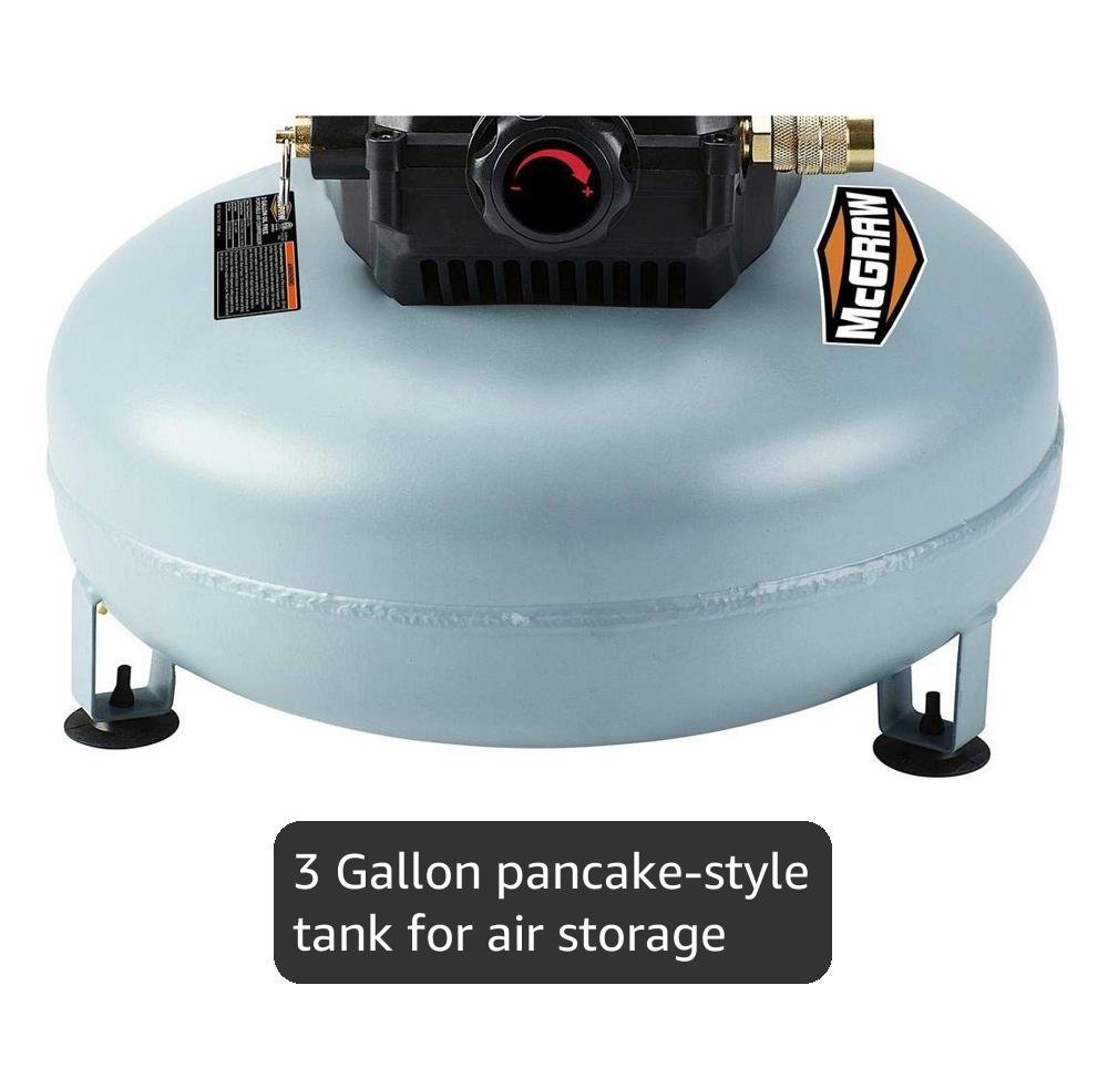 3 Gallon/3 HP PSI Oil-Free Pancake Air Compressor