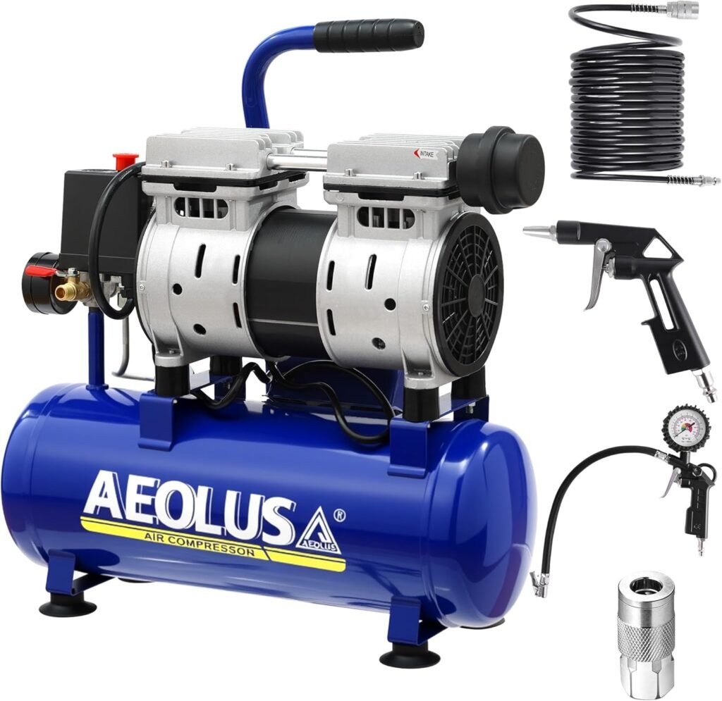 Air Compressor, Gallon Max PSI Portable Oil Free Tank and Ideal for Painting, Inflation and other Pneumatic Tools.