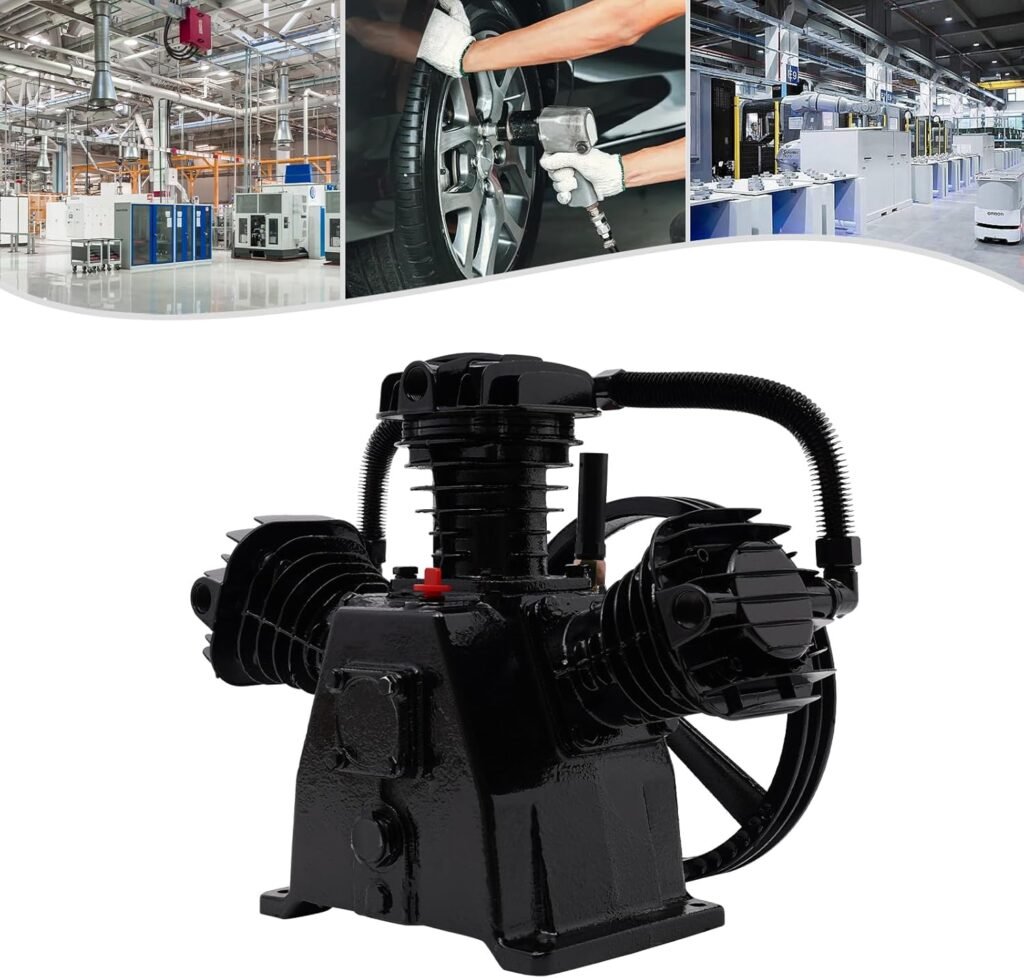 Air Compressor Pump Head, 115PSI 4-5HP Air Compressor Pump Replacement with Air. Filter Mufflers