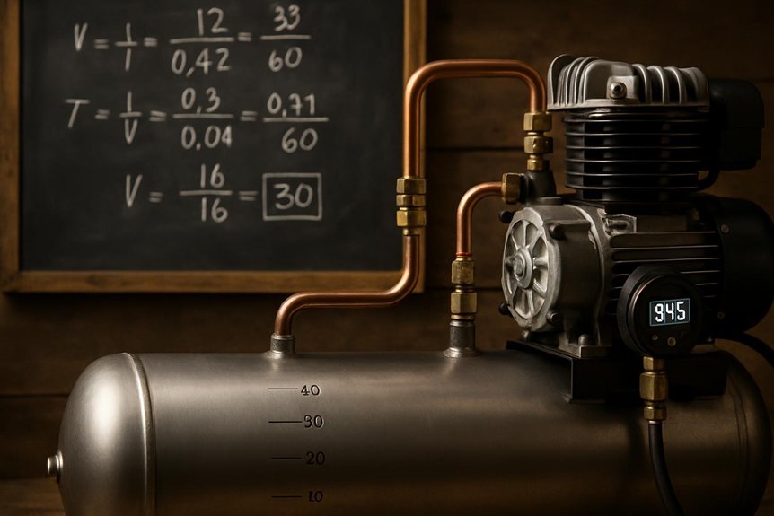 calculate cfm psi tank volume