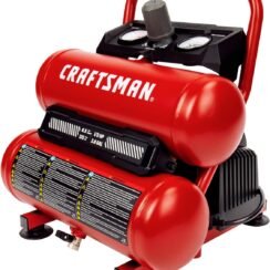 Craftsman 2-Gallon Air Compressor, 1/3 HP Oil-Free Twin Tank, 125 PSI Max – Portable & Quiet Air Tool for Home DIY, Tire Inflation, Nailing & Spray Painting, Compact for Easy Storage