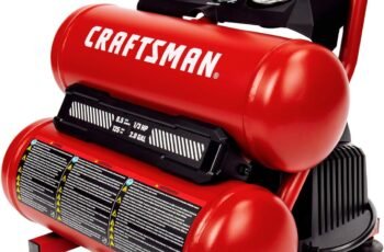 Craftsman 2-Gallon Air Compressor, 1/3 HP Oil-Free Twin Tank, 125 PSI Max – Portable & Quiet Air Tool for Home DIY, Tire Inflation, Nailing & Spray Painting, Compact for Easy Storage