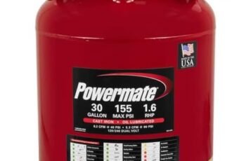 PowerMate Vx PLA1683066 30-Gallon Portable Twin Cylinder Cast Iron Air Compressor