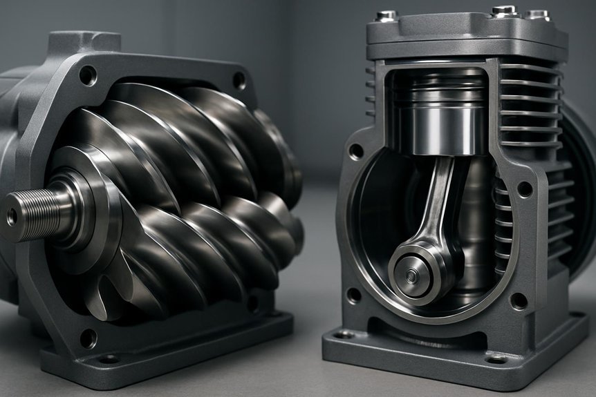 rotary screws vs piston compression