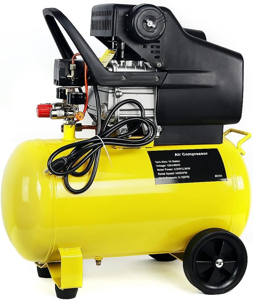 Stark USA 10-Gallon Air Compressor Horizontal Tank 3.5 HP Quiet Air Compressor for Auto Repair, Tire Inflation, Woodwork Nailing, Spray Painting Stark USA 10-Gallon Air Compressor Horizontal Tank 3.5 HP Quiet Air Compressor for Auto Repair, Tire Inflation, Woodwork Nailing, Spray Painting