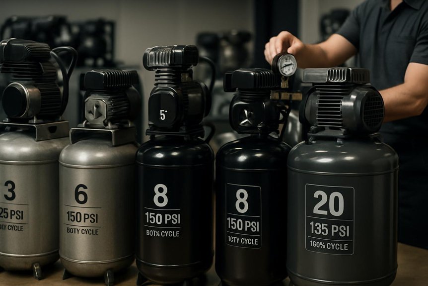 tank capacity psi duty cycle