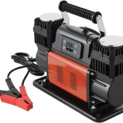 VEVOR Dual-Cylinder Heavy Duty Air Compressor, 10.6CFM Auto-Stop Portable Tire Inflator, 12V 150PSI Offroad Air Pump with LCD Digital Display & Adapters for Truck Car SUV 4 x 4 Vehicle RV