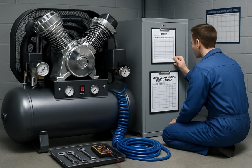 weekly and monthly preventive tasks for air compressors