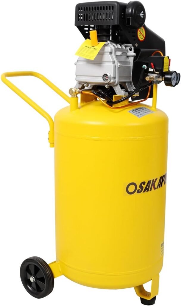 21 Gallon Portable Air Compressor, 110V/60HZ 2.5HP Motor, Max 115PSI Pressure, Yellow Tank Vertical Air Compressor for Garage, Workshop, DIY 21 Gallon Portable Air Compressor, 110V/60HZ 2.5HP Motor, Max 115PSI Pressure, Yellow Tank Vertical Air Compressor for Garage, Workshop, DIY