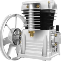 2HP Air Compressor Pump Head, Single Stage Twin Cylinder Universal Low Energy Consumption Air Compressor Head Motor, Faster Inflation&Low Noise