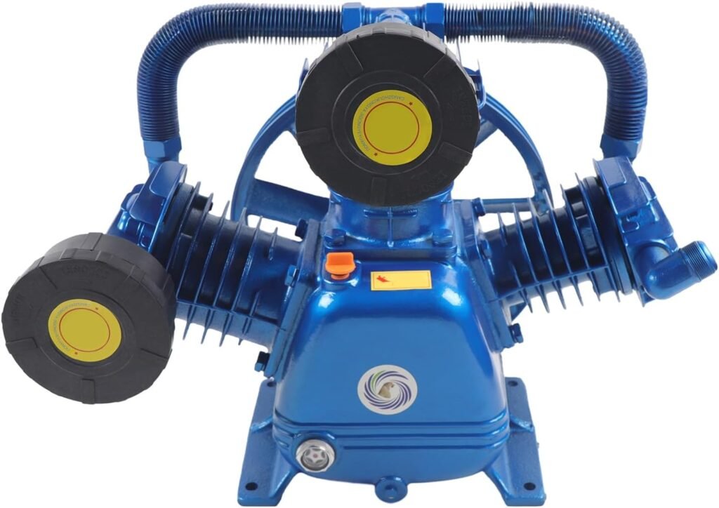 Air Compressor Head Pump, 10HP 175PSI, Portable Air Tool Air Compressor Pump, V-Type Cast Iron Replacement, Universal Air Compressor Pump Motor Head, Blue