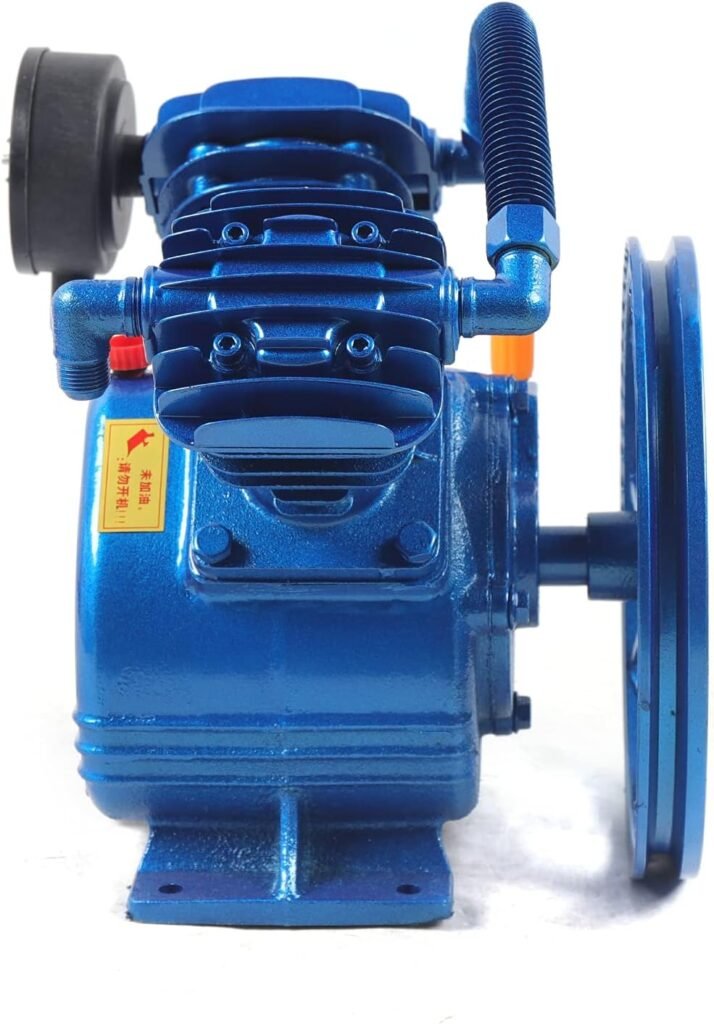 Air Compressor Pump Head, 3HP 183PSI 3.5CFM, 2-Cylinder Oil Lubricated Air Compressor Piston Pump Head, V-Type Cast Iron Replacement, Universal Air Compressor Pump Motor Head