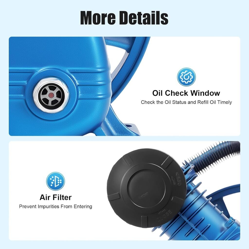 Air Compressor Pump Head, 5.5HP 11CFM 175PSI, 2-Cylinder Oil Lubricated Air Compressor Piston Pump Head, V-Type Cast Iron Replacement, Universal Air Compressor Pump Motor Head