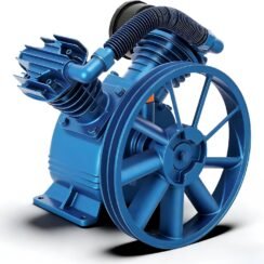 Air Compressor Pump Head, 5.5HP 11CFM 175PSI, 2-Cylinder Oil Lubricated Air Compressor Piston Pump Head, V-Type Cast Iron Replacement, Universal Air Compressor Pump Motor Head