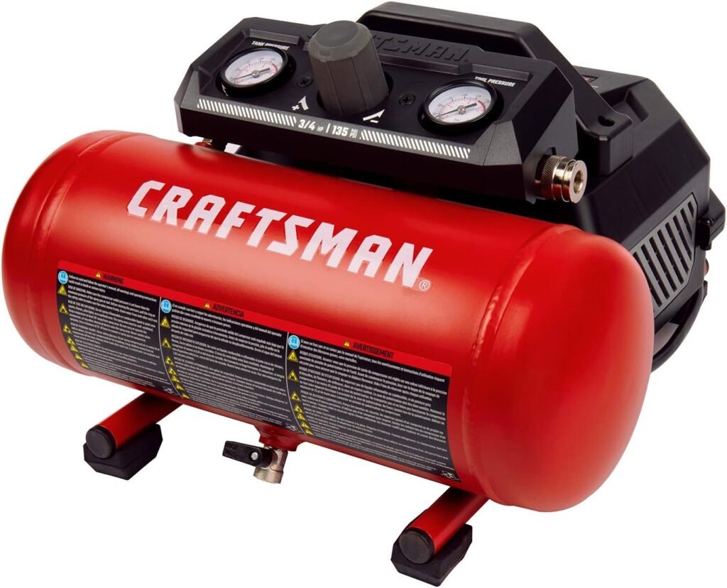 Craftsman Air Compressor 1.5 Gallon Portable,/4 HP, 1.5 CFM@90PSI, Max PSI, Oil Free, Lightweight Air Compressor for DIY Workshop, Small Project