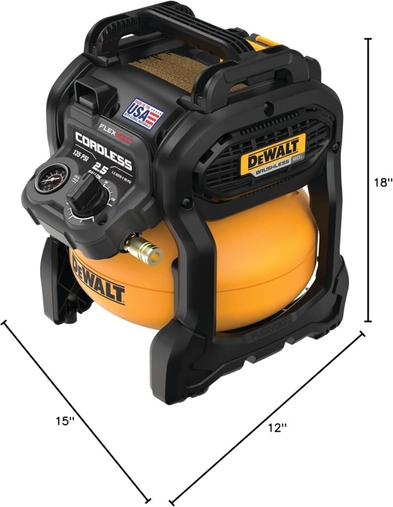 DEWALT FLEXVOLT 60V MAX* Air Compressor Kit, Cordless, 2.5 Gallon (DCC2560T1)