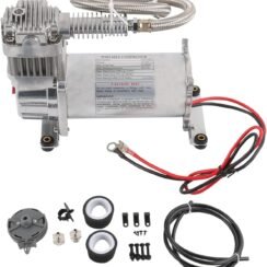 DICMIC 12V 444C 200 PSI Chrome Air Compressor for Auto/Motorcycle