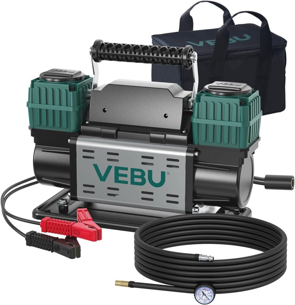 Heavy Duty Air Compressor 12V Tire Inflator, Dual Cylinder 125PSI with In-line Pressure Gauge, 10.6CFM Fast Inflation for Off-road Vehicles, Trucks, SUVs, RVs, ATVs, DC Power, Corded Electric Heavy Duty Air Compressor 12V Tire Inflator, Dual Cylinder 125PSI with In-line Pressure Gauge, 10.6CFM Fast Inflation for Off-road Vehicles, Trucks, SUVs, RVs, ATVs, DC Power, Corded Electric