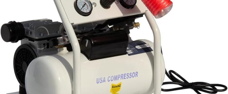 Portable Air Compressor, Ultra Quiet Oil-Free Electric Air Compressor 115 PSI Max with 4 CFM, Quick Recovery, 2.5 Gallon Tank, Ideal for Tire Inflation, Hot Dog Air Tools& Garage Auto Repair
