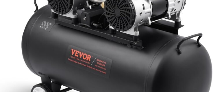 VEVOR Air Compressor, 20 Gallon Steel Tank, 4HP 10.6 CFM@90 PSI Oil Free Air Compressor & Max. 125PSI Pressure, 78dB Ultra Quiet Compressor for Auto Repair, Tire Inflation, Spray Painting (220V 60Hz)