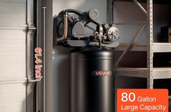 VEVOR 80 Gallons Heavy-Duty Air Compressor, 5HP 10 SCFM at 90PSI Air Compressors Max 175PSI Pressure, Oil-Lubricated Compressor Tank for Industrial Manufacturing, Large Workshops (230V 60Hz, No-Plug)