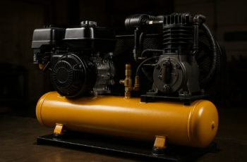 DEWALT 30 Gallon Gas Air Compressor Powered by HONDA GX160 Engine with Oil Lubricated Twin Cylinder Pump and Cast Iron Crankcase