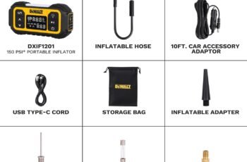DEWALT Tire Inflator, Portable Air Compressor with Digital Pressure Gauge & Auto Shut Off